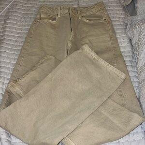 Zara wide leg jeans in khaki
